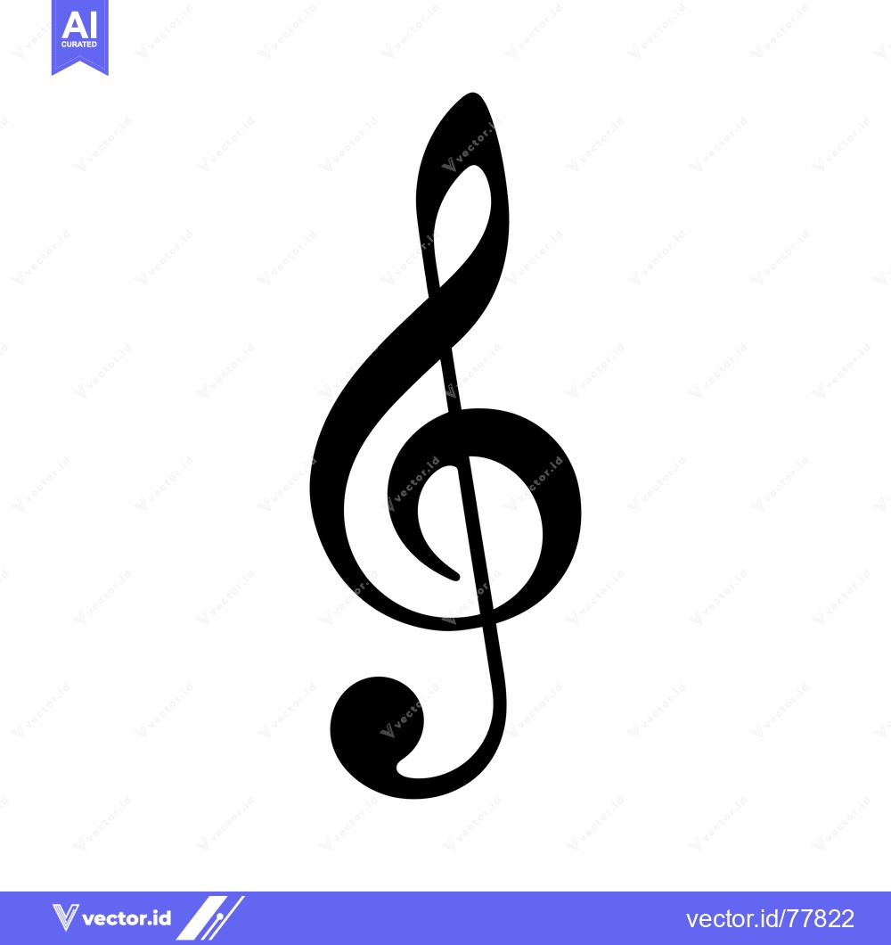 Premium Vector of Black and White Treble Clef Symbol