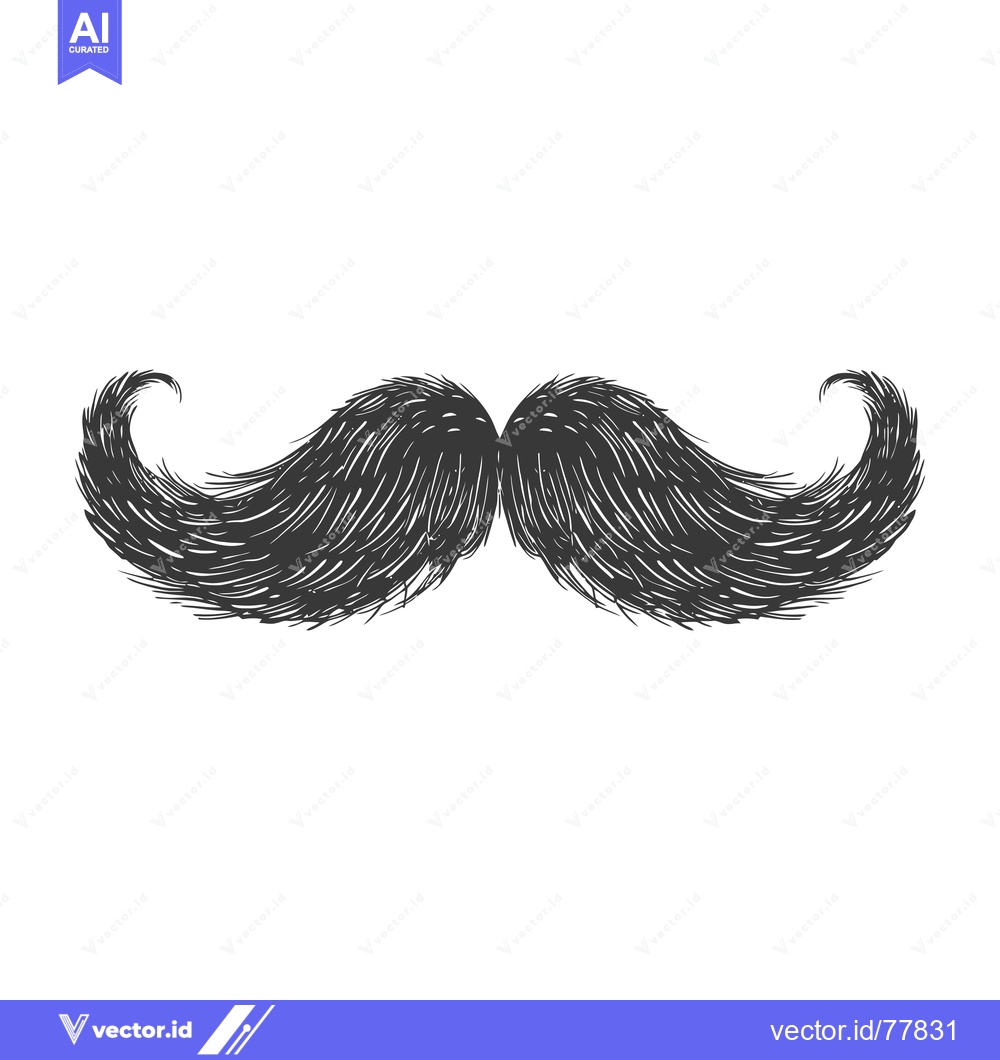 Premium Vector dari Hand-drawn illustration of a thick, black mustache