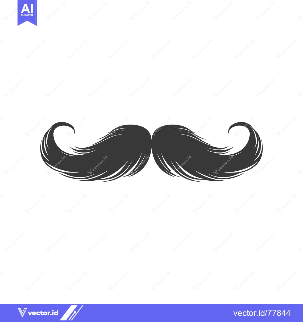 Premium Vector dari A Detailed Black and White Illustration of a Man's Mustache