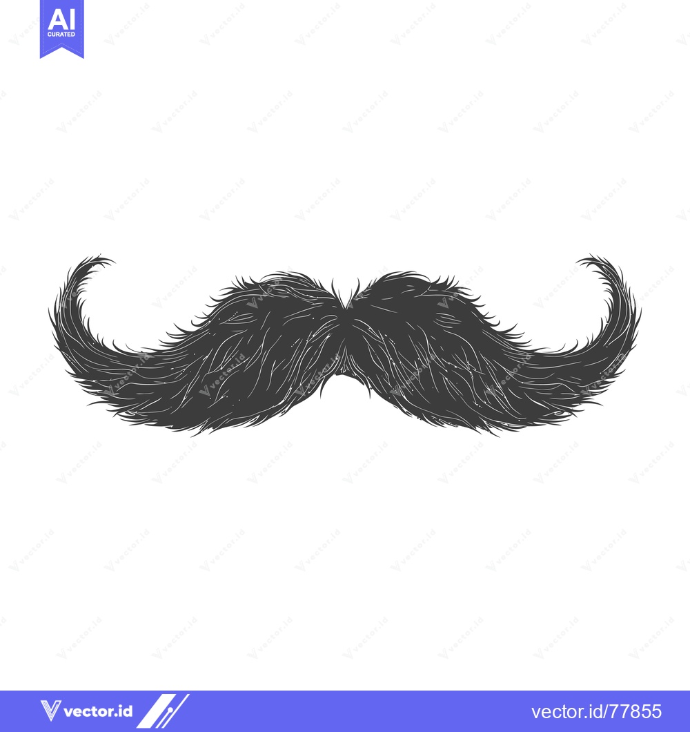 Premium Vector of A Detailed Illustration of a Black and White Mustache