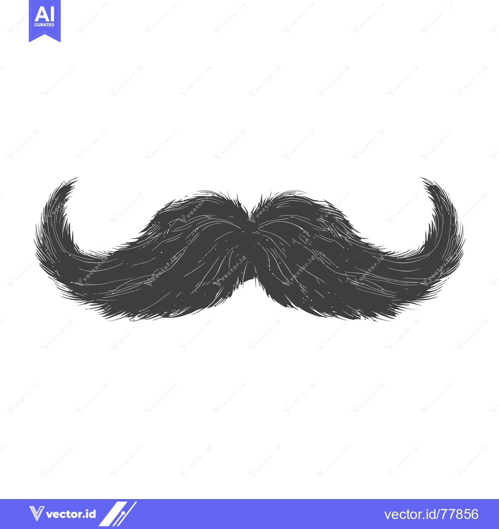 Premium Vector dari Hand-drawn illustration of a thick black mustache
