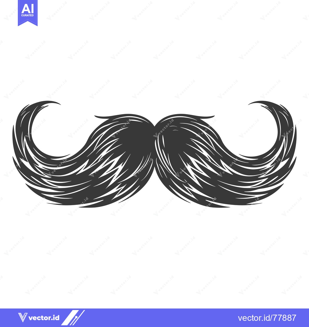 Premium Vector dari A Detailed Illustration of a Long, Curled Moustache