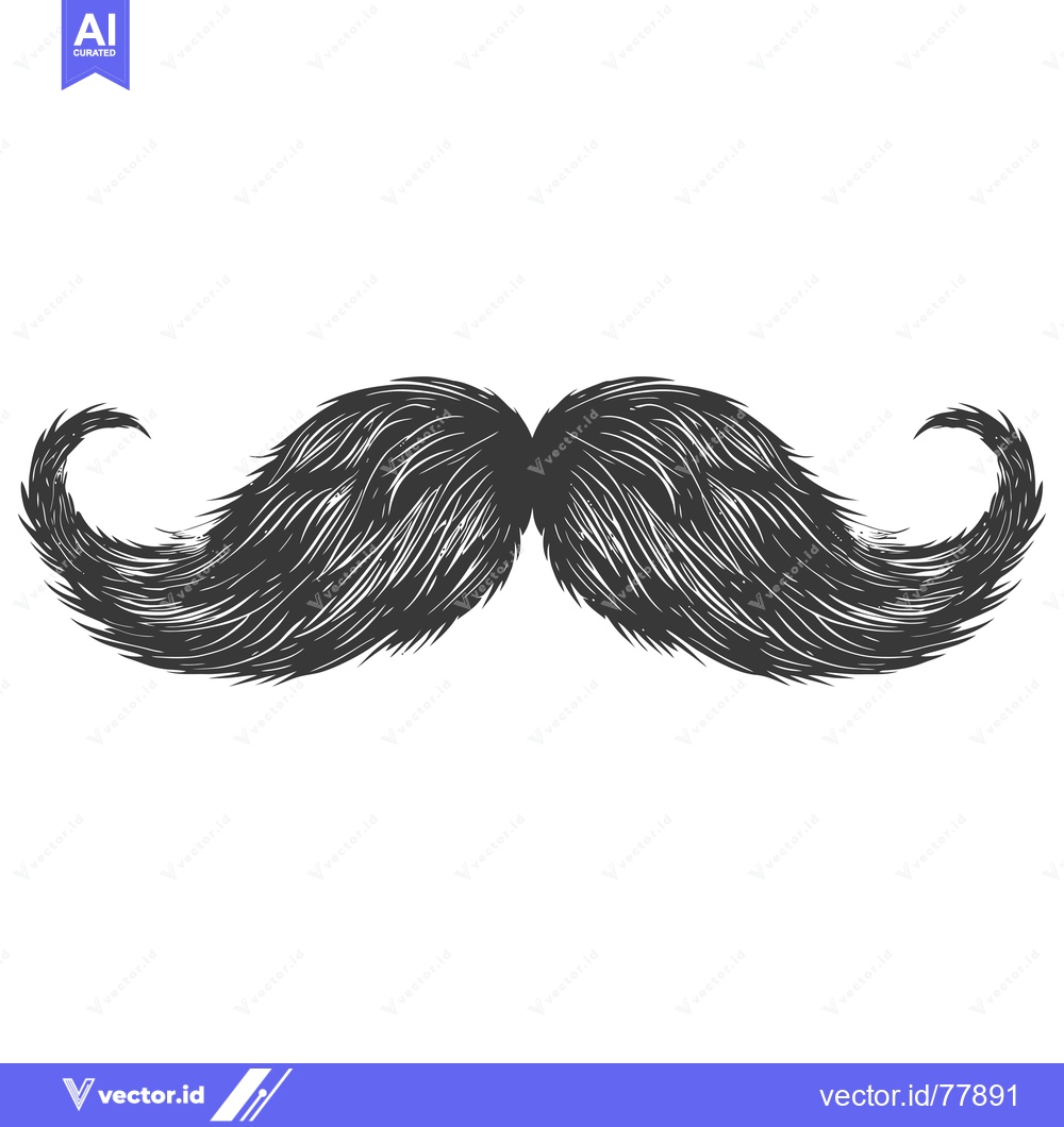 Premium Vector dari Hand-drawn illustration of a black and white mustache