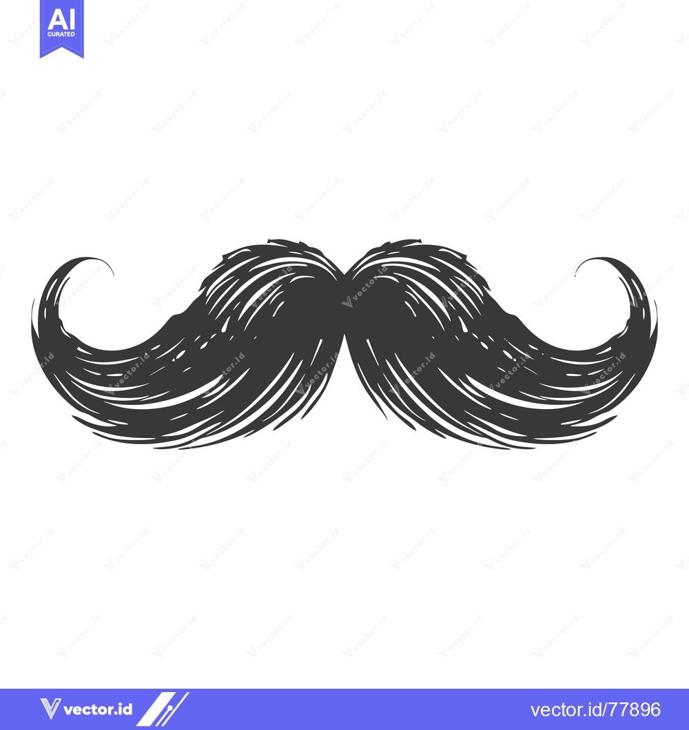 Premium Vector dari Hand-drawn illustration of a thick black mustache
