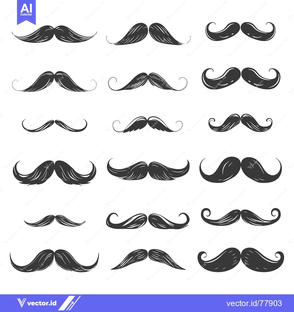 Premium Vector dari A Collection of Hand-Drawn Mustache Illustrations