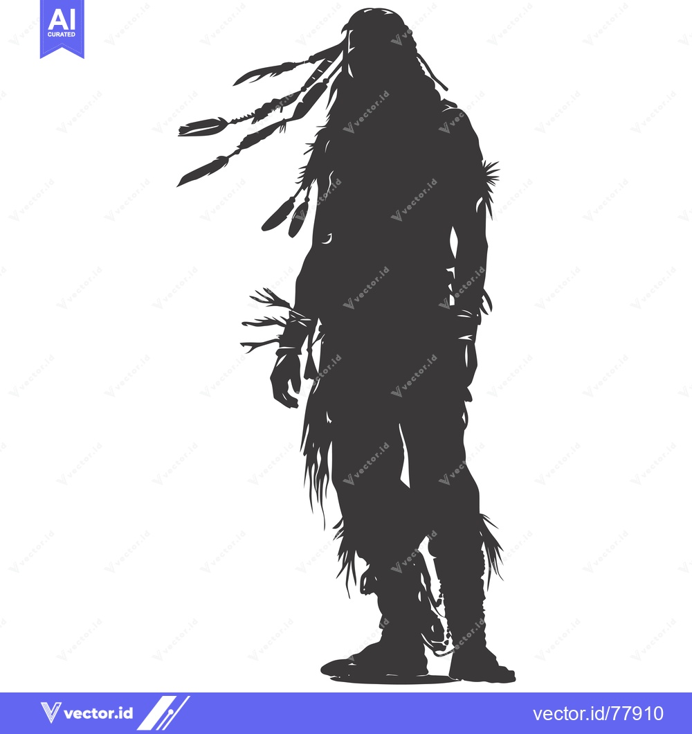 Premium Vector dari Silhouette of a Native American Warrior with Feathers