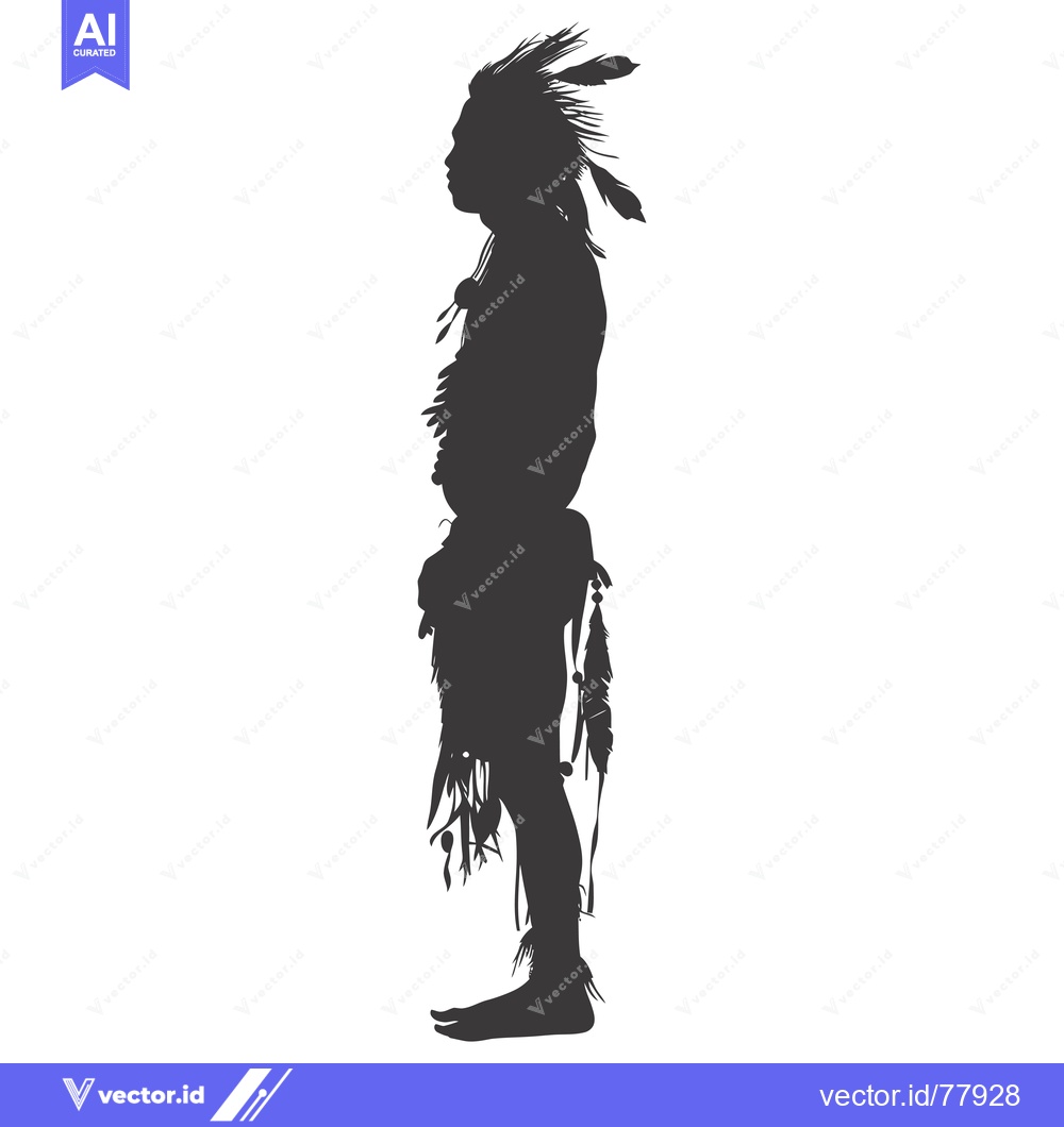 Premium Vector dari Silhouette of a Native American man wearing a feathered headdress