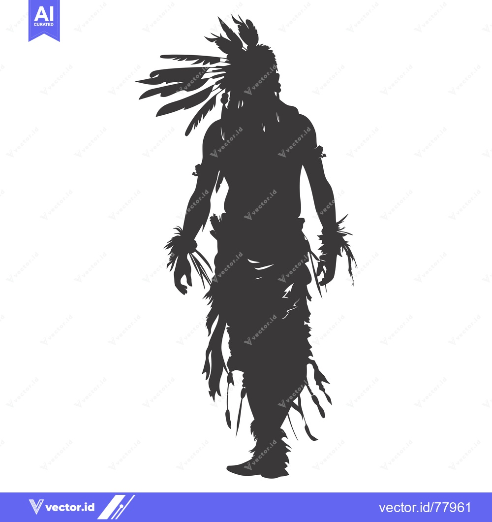 Premium Vector of Silhouette of a Native American Man Wearing a Headdress