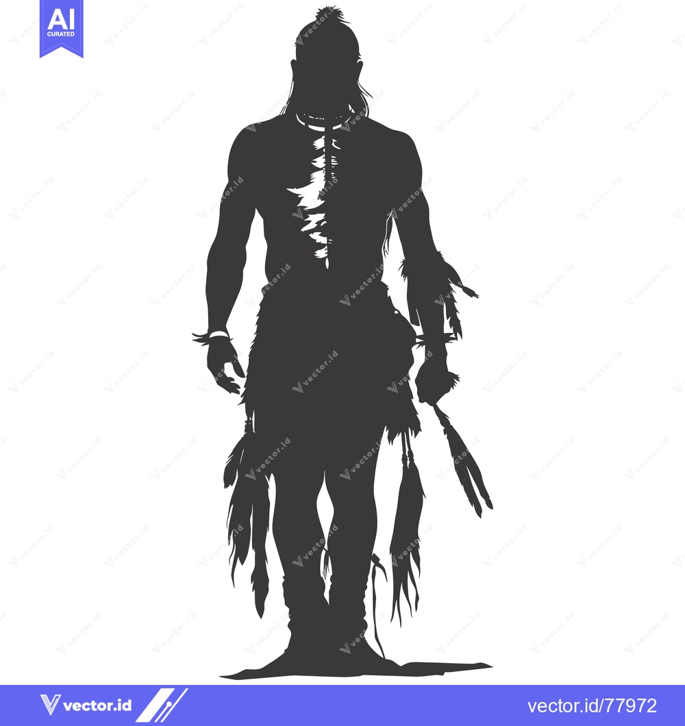 Premium Vector dari Silhouette of a Native American Warrior with Feathers