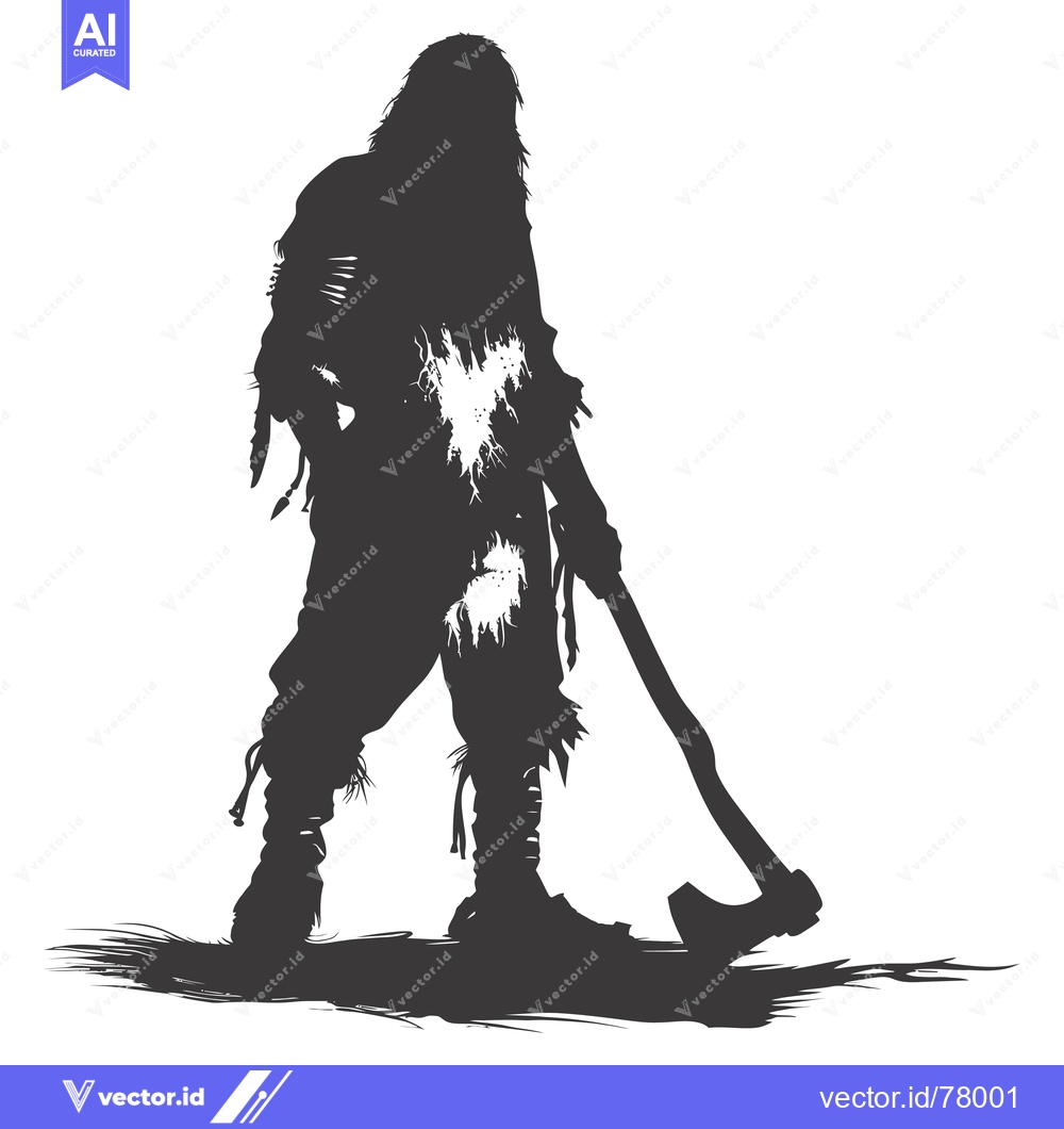 Premium Vector dari Silhouette of a Man Holding an Axe