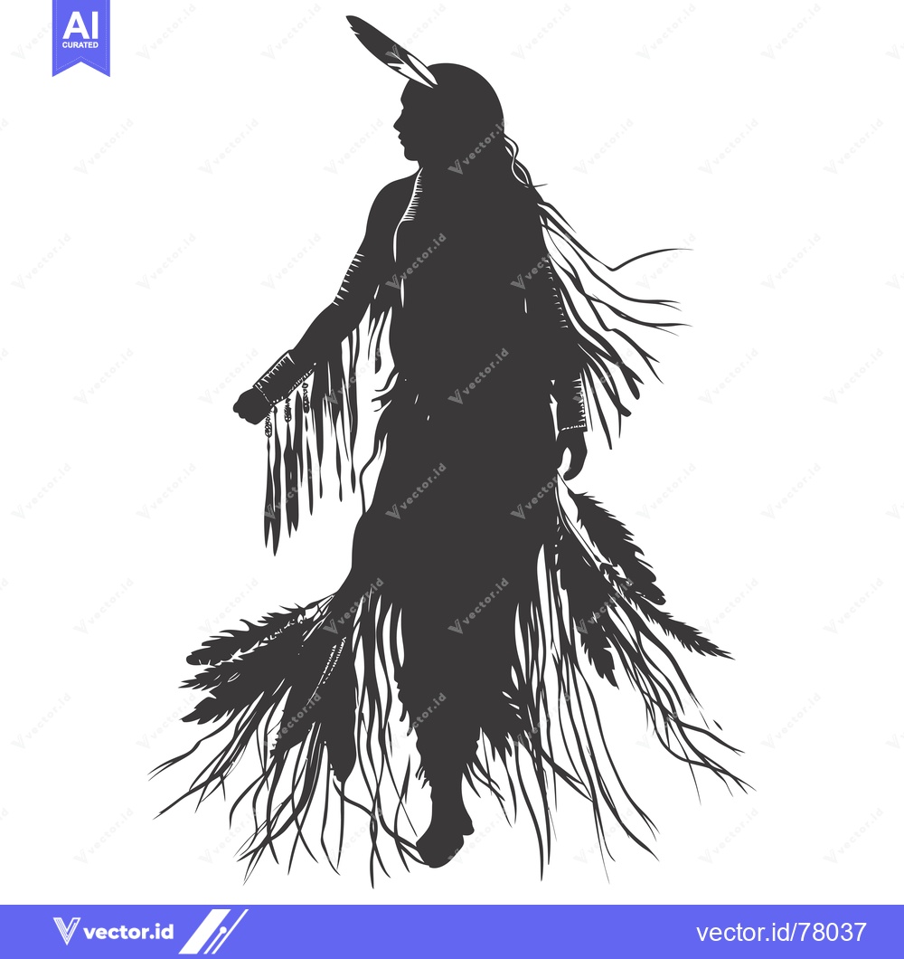 Premium Vector of Silhouette of a Native American Woman with Feathers