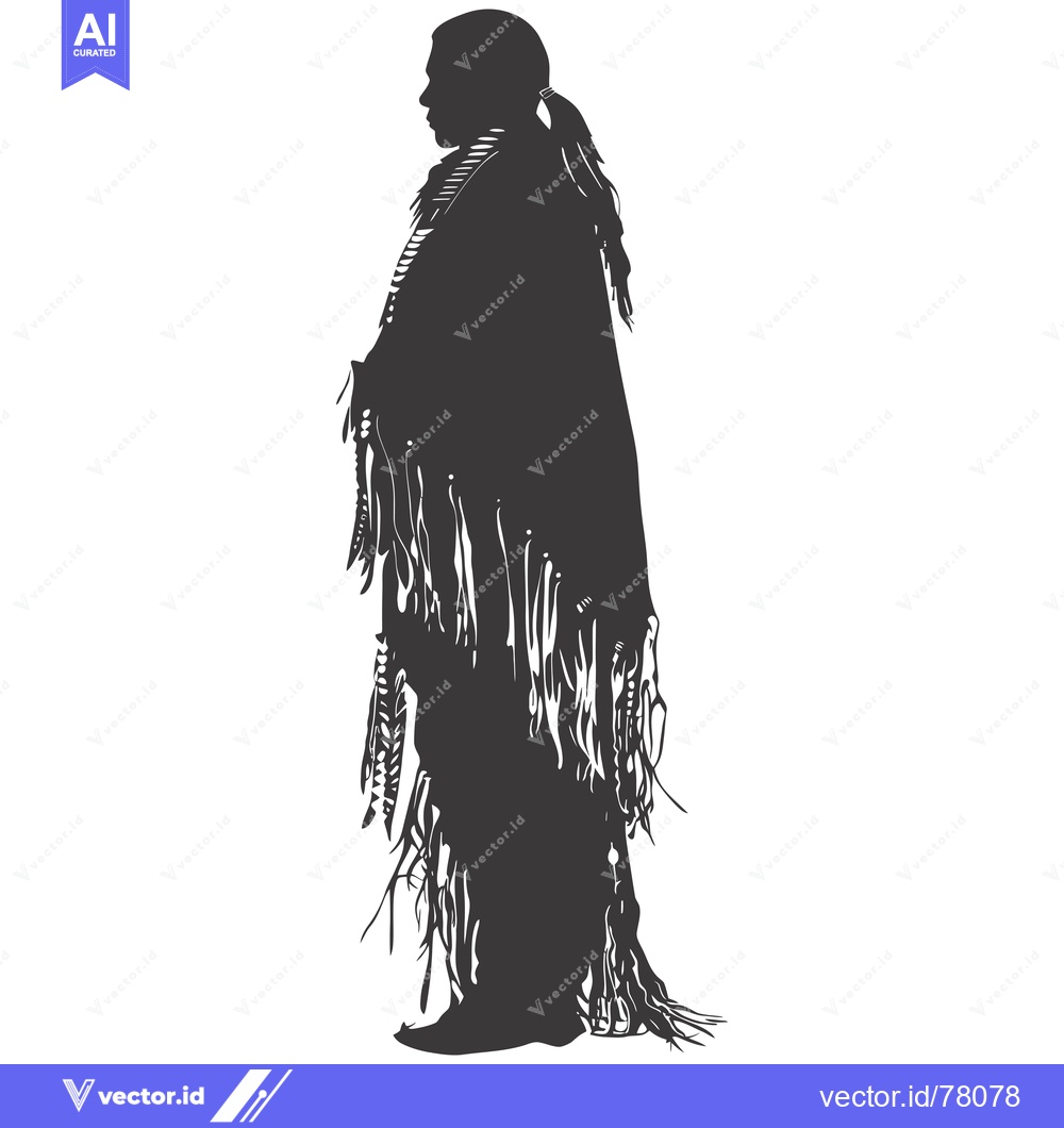 Premium Vector dari Silhouette of a Native American Man Wearing Traditional Clothing