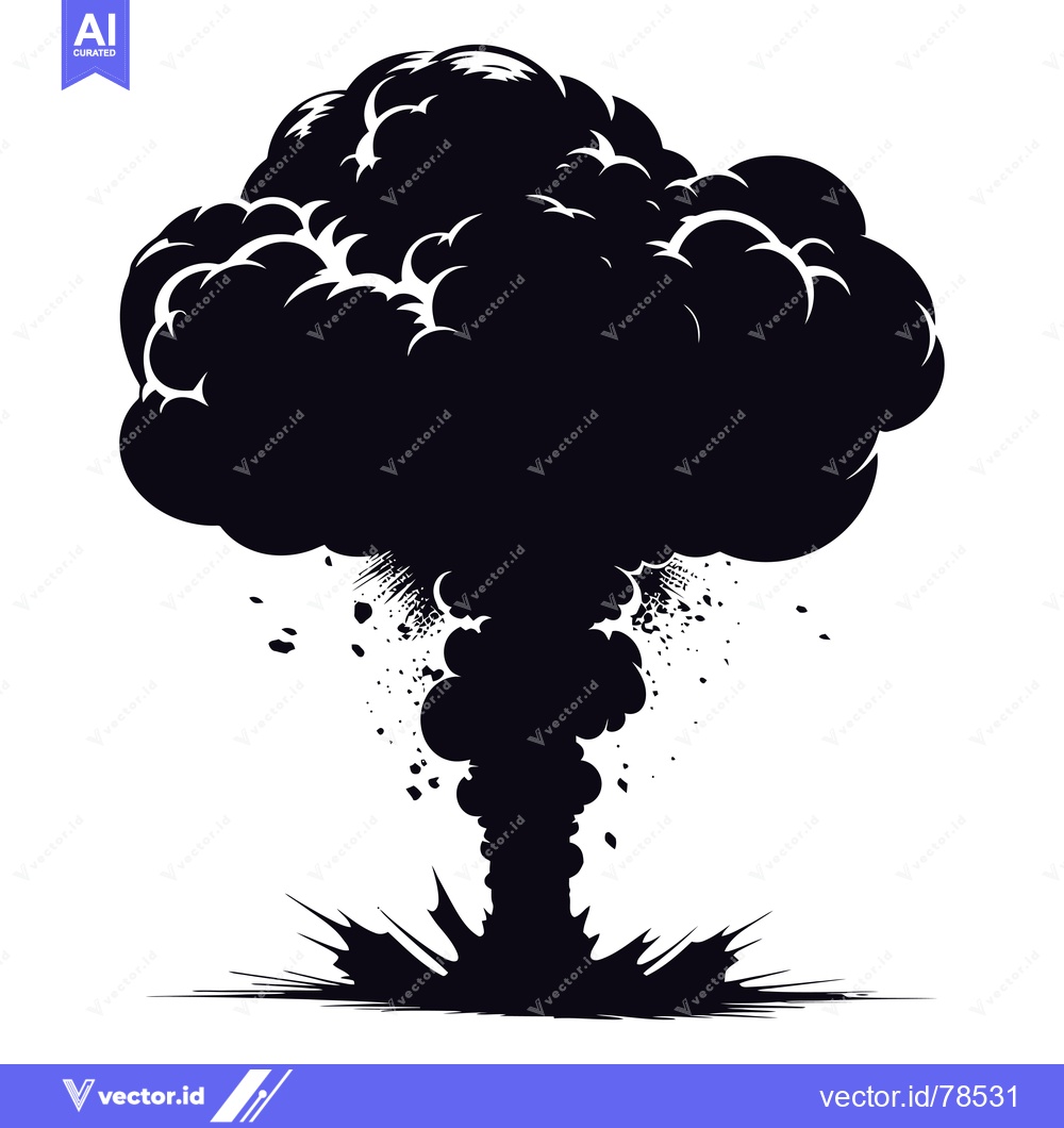 Premium Vector dari Black and White Silhouette of an Explosion
