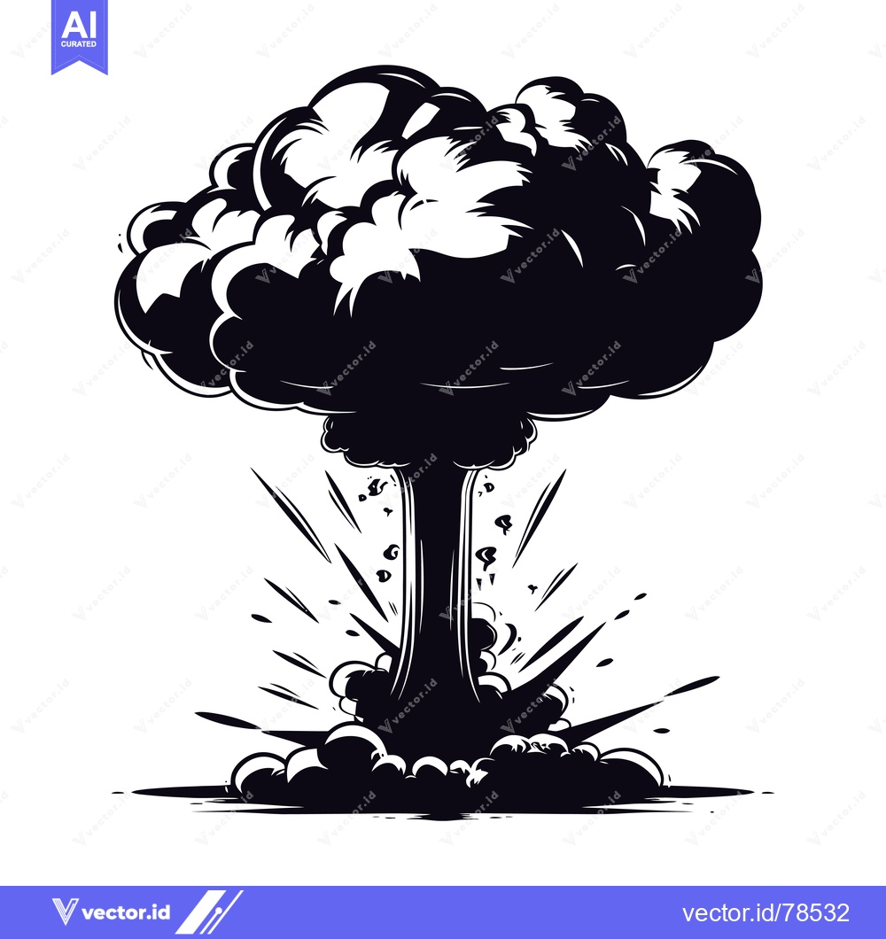 Premium Vector dari Black and White Illustration of a Cartoon Explosion
