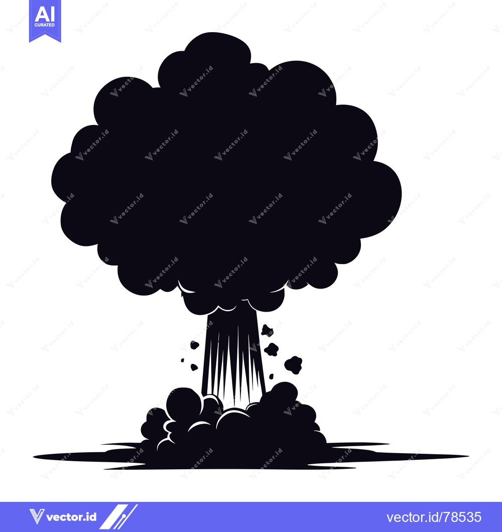 Premium Vector dari Black and White Silhouette of an Explosion
