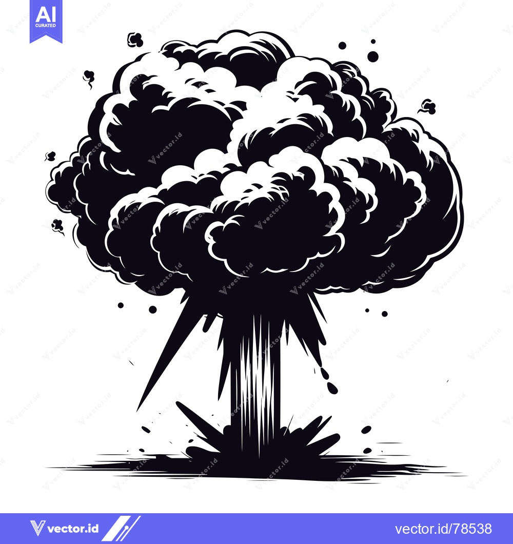 Premium Vector of Black and White Illustration of a Comic Book Explosion