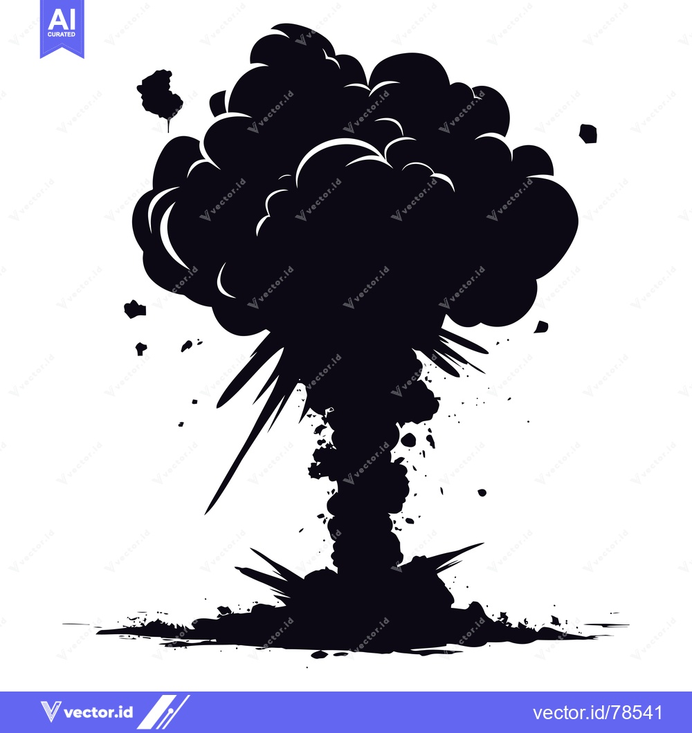 Premium Vector dari Black and White Silhouette of an Explosion