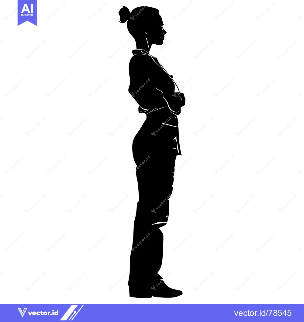 Premium Vector dari Silhouette of a woman standing with arms crossed