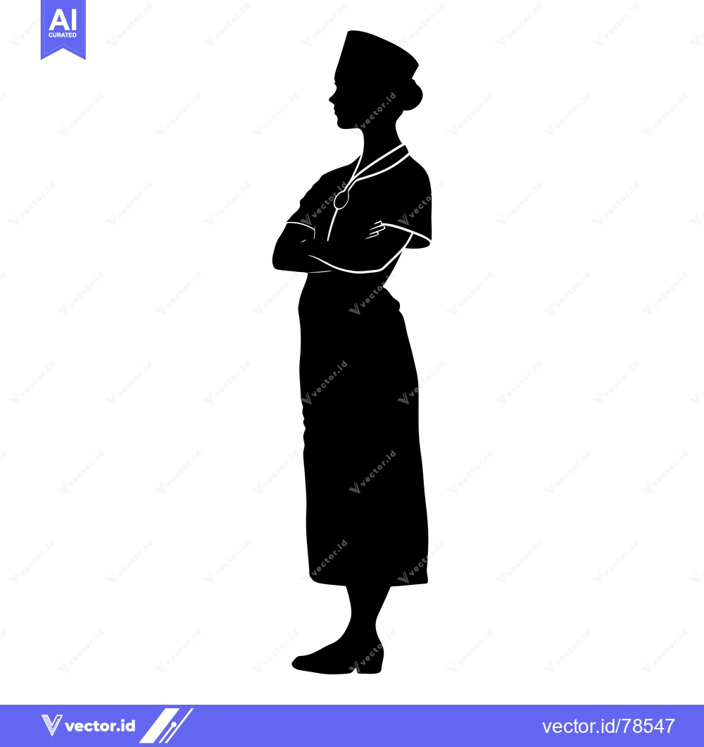 Premium Vector dari Silhouette of a Nurse Standing with Arms Crossed