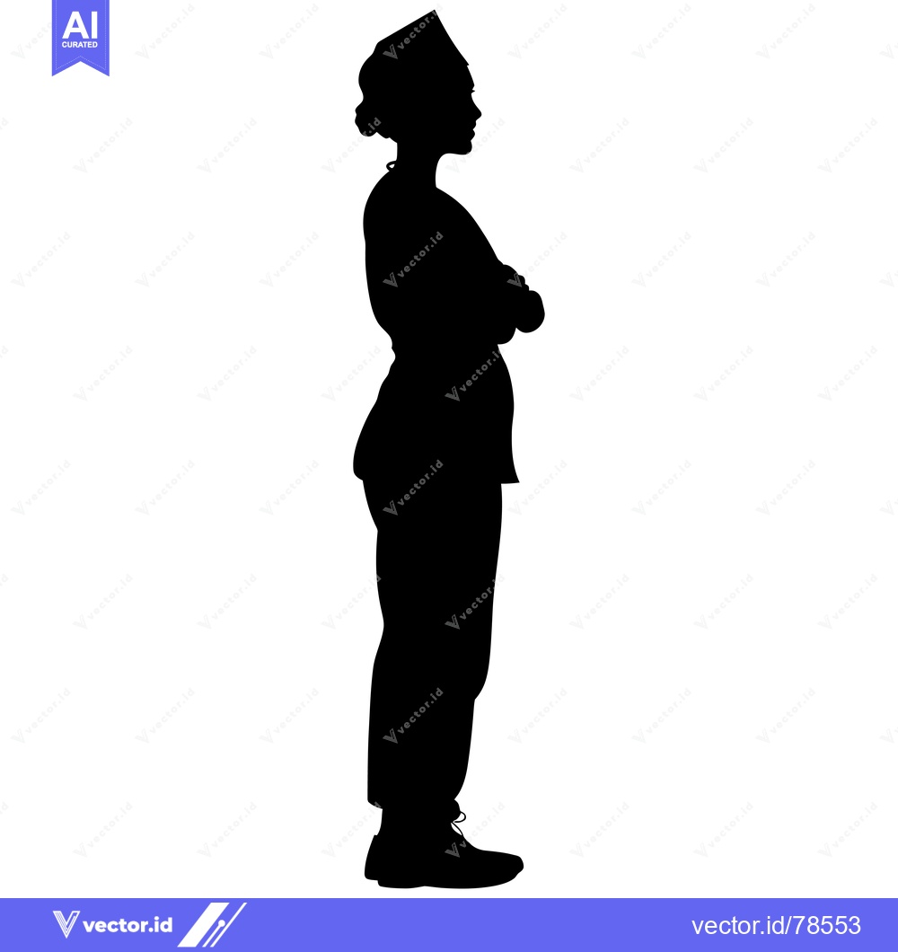 Premium Vector of Silhouette of a Woman in Military Uniform with Arms Crossed
