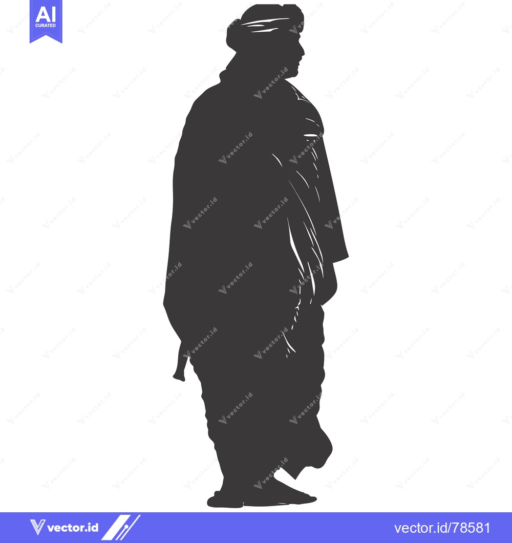 Premium Vector dari Silhouette of a Man Wearing Traditional Clothing and a Turban