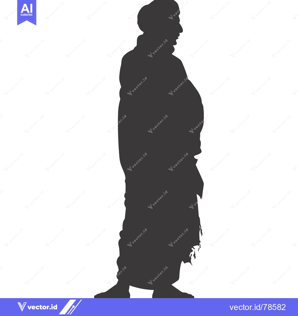 Premium Vector of Silhouette of a Person Wearing a Traditional Indian Outfit