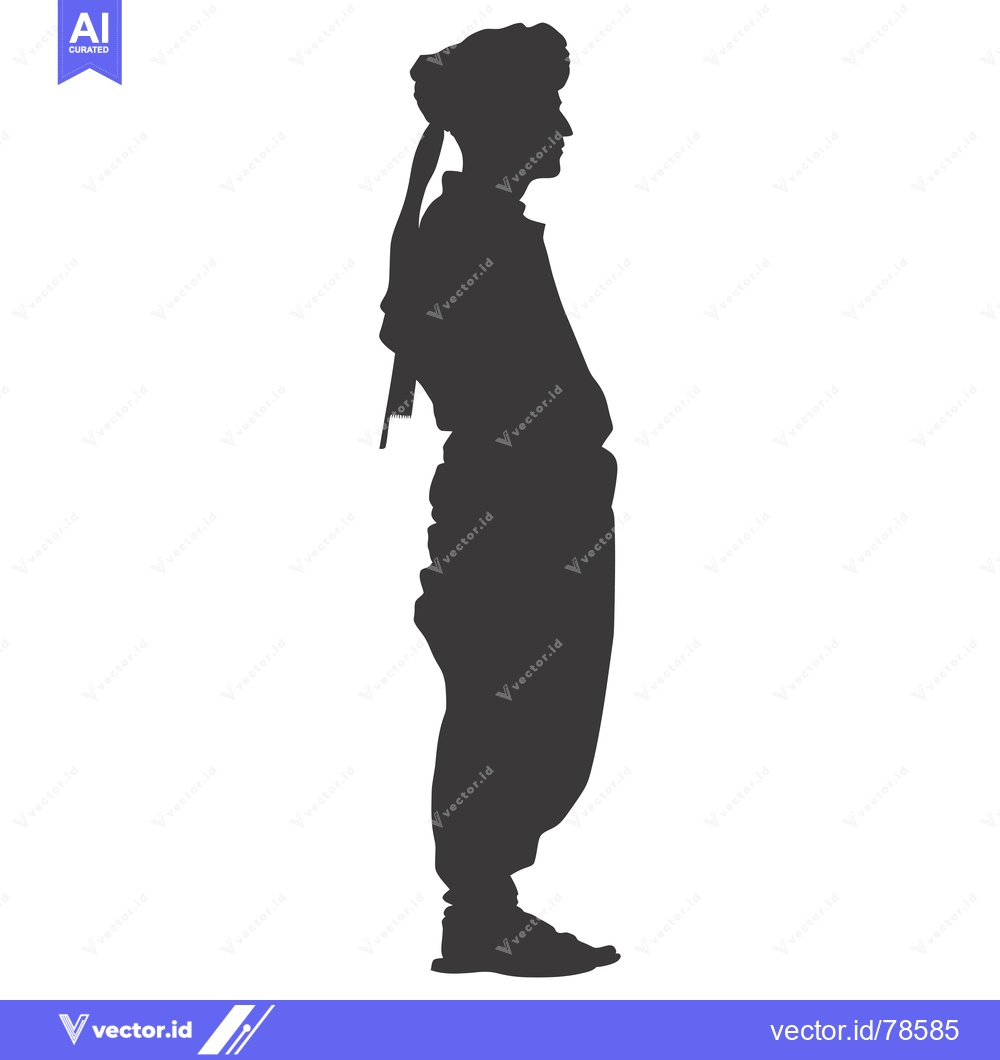 Premium Vector of Silhouette of a man in traditional clothing standing with arms crossed