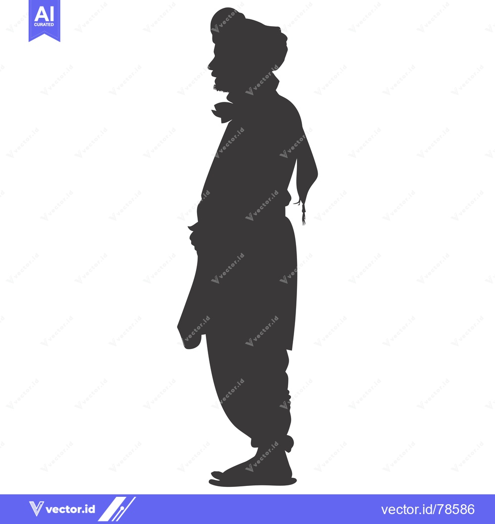 Premium Vector of Silhouette of a Man in Traditional Clothing