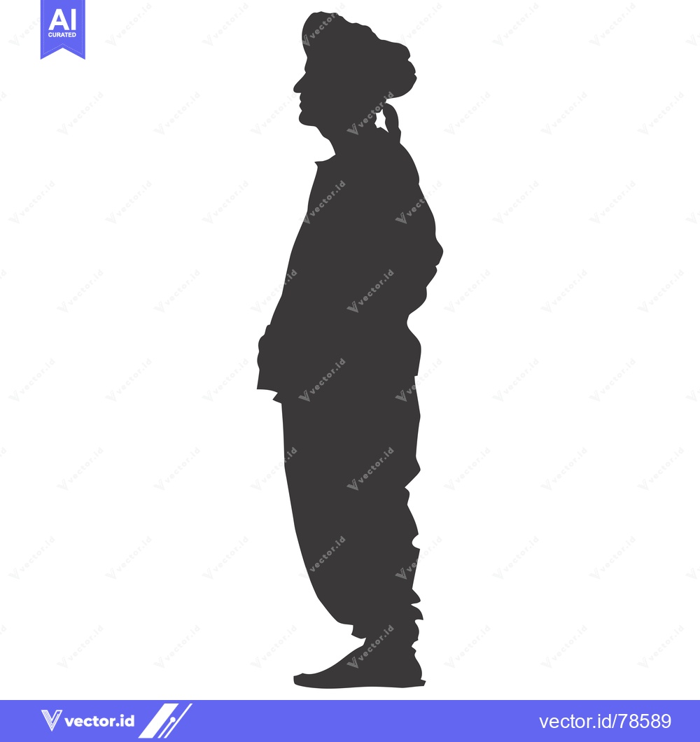 Premium Vector of Silhouette of a Person Wearing a Turban