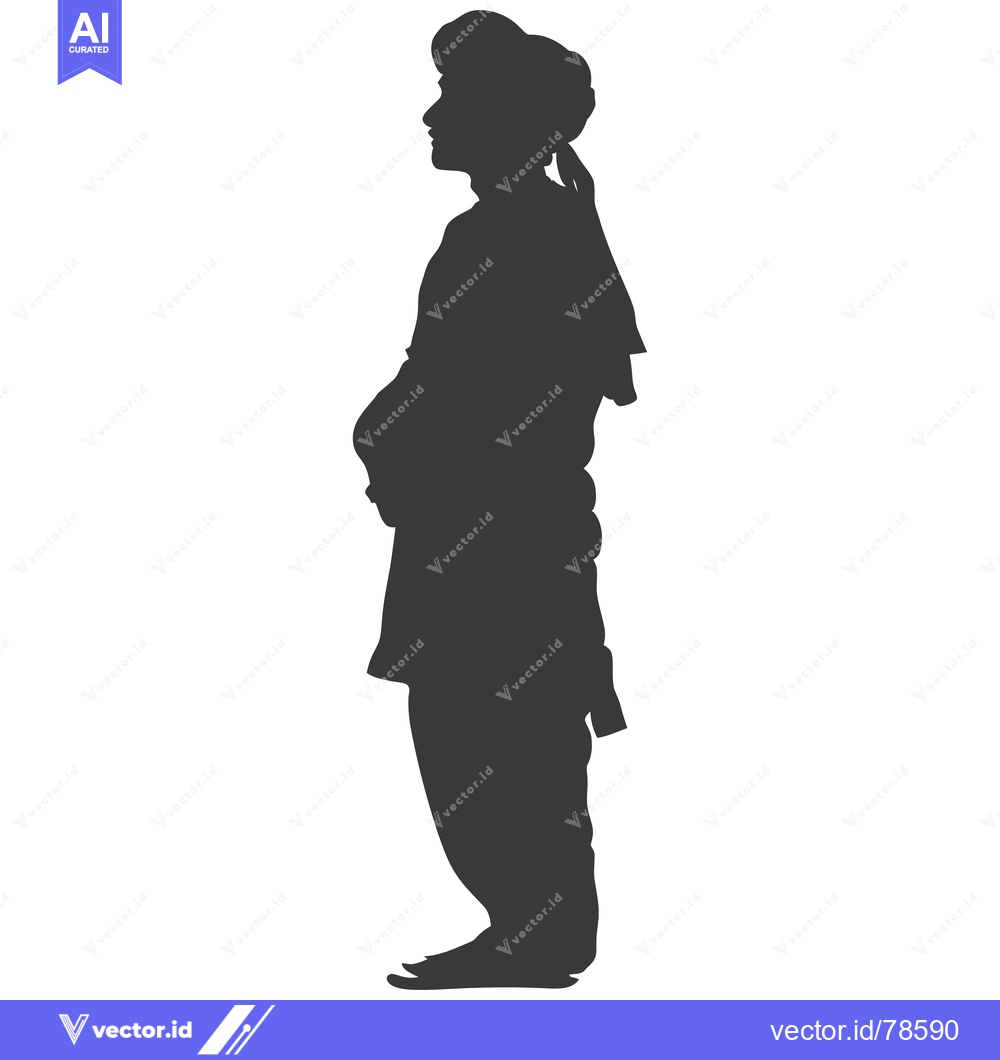 Premium Vector dari Silhouette of a Man in Traditional Clothing