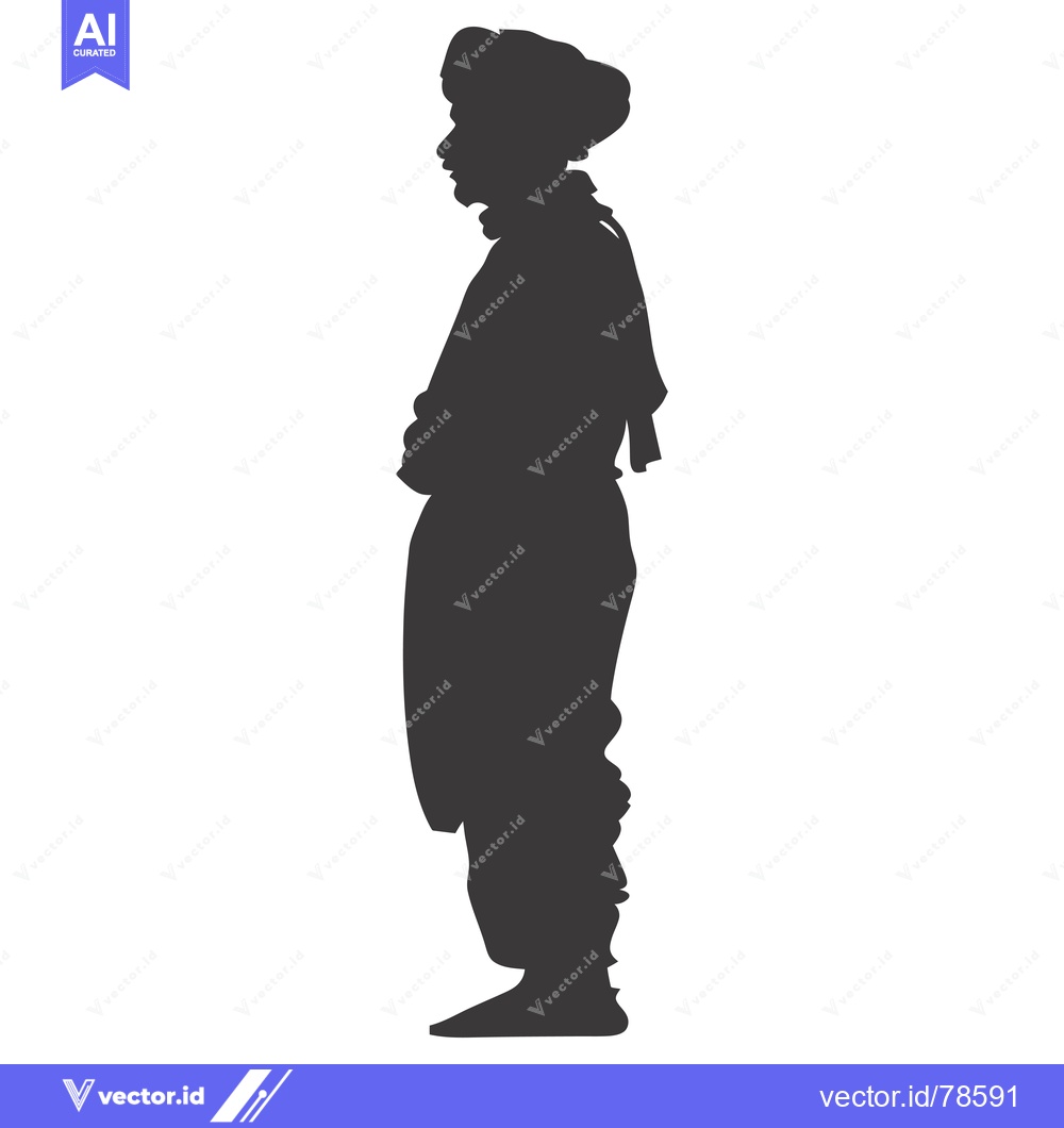 Premium Vector dari Silhouette of a Person Wearing a Turban