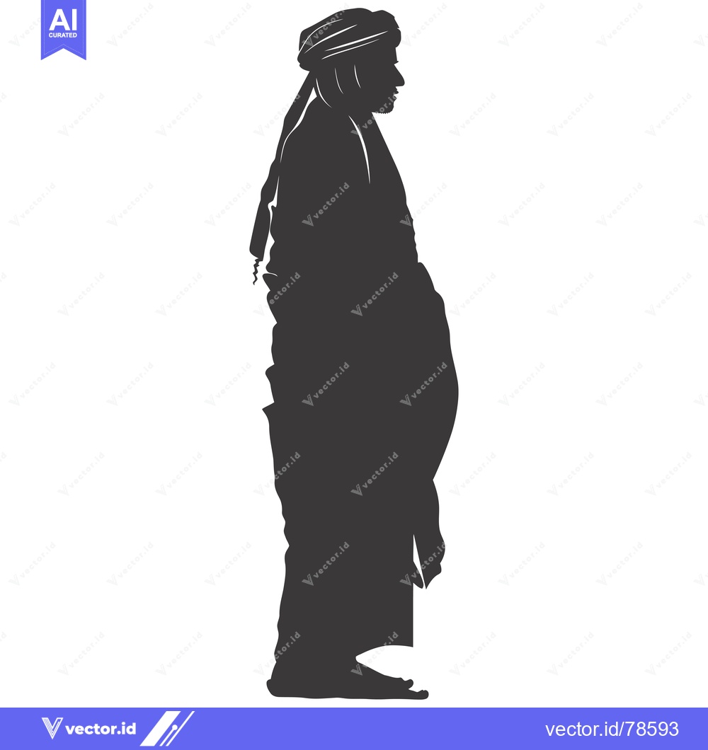 Premium Vector dari Silhouette of a Man Wearing a Turban