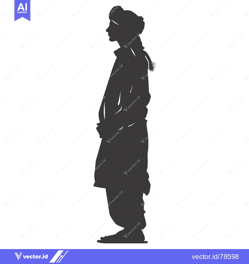 Premium Vector of Silhouette of a Man Wearing a Turban