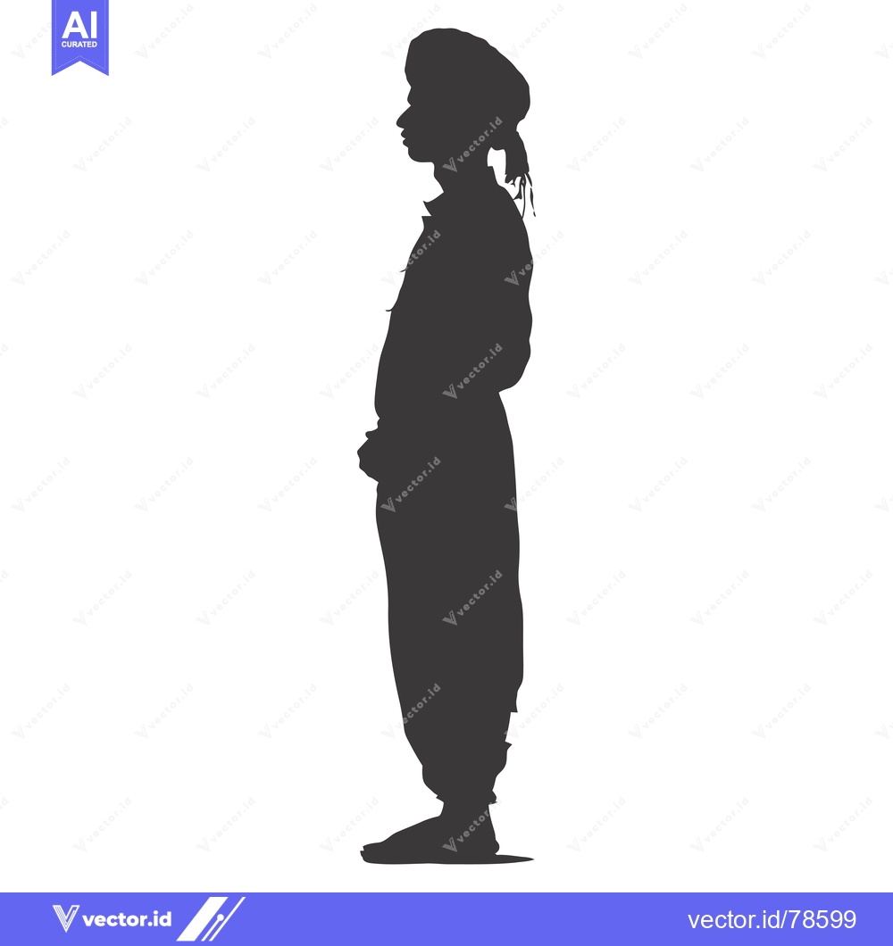 Premium Vector dari Silhouette of a Person with Head Covering