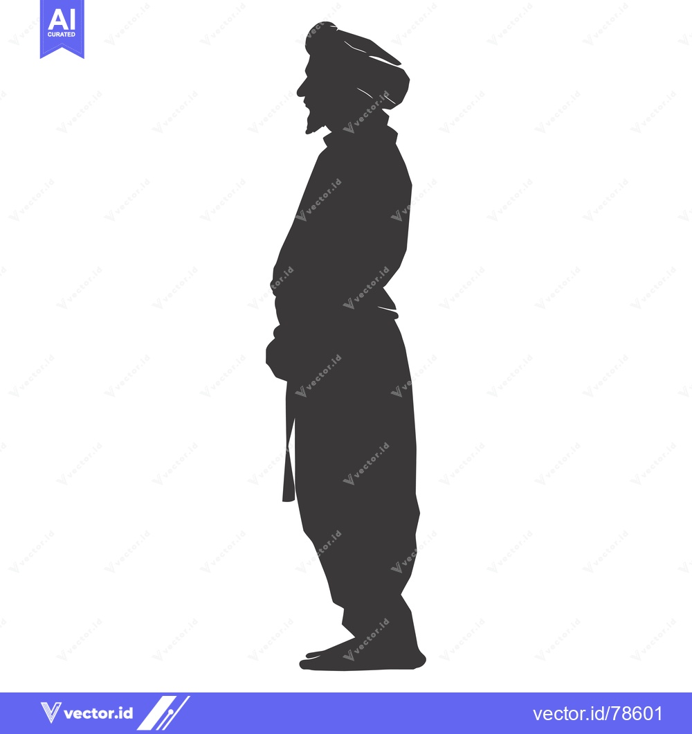 Premium Vector of Silhouette of a man with beard wearing a turban