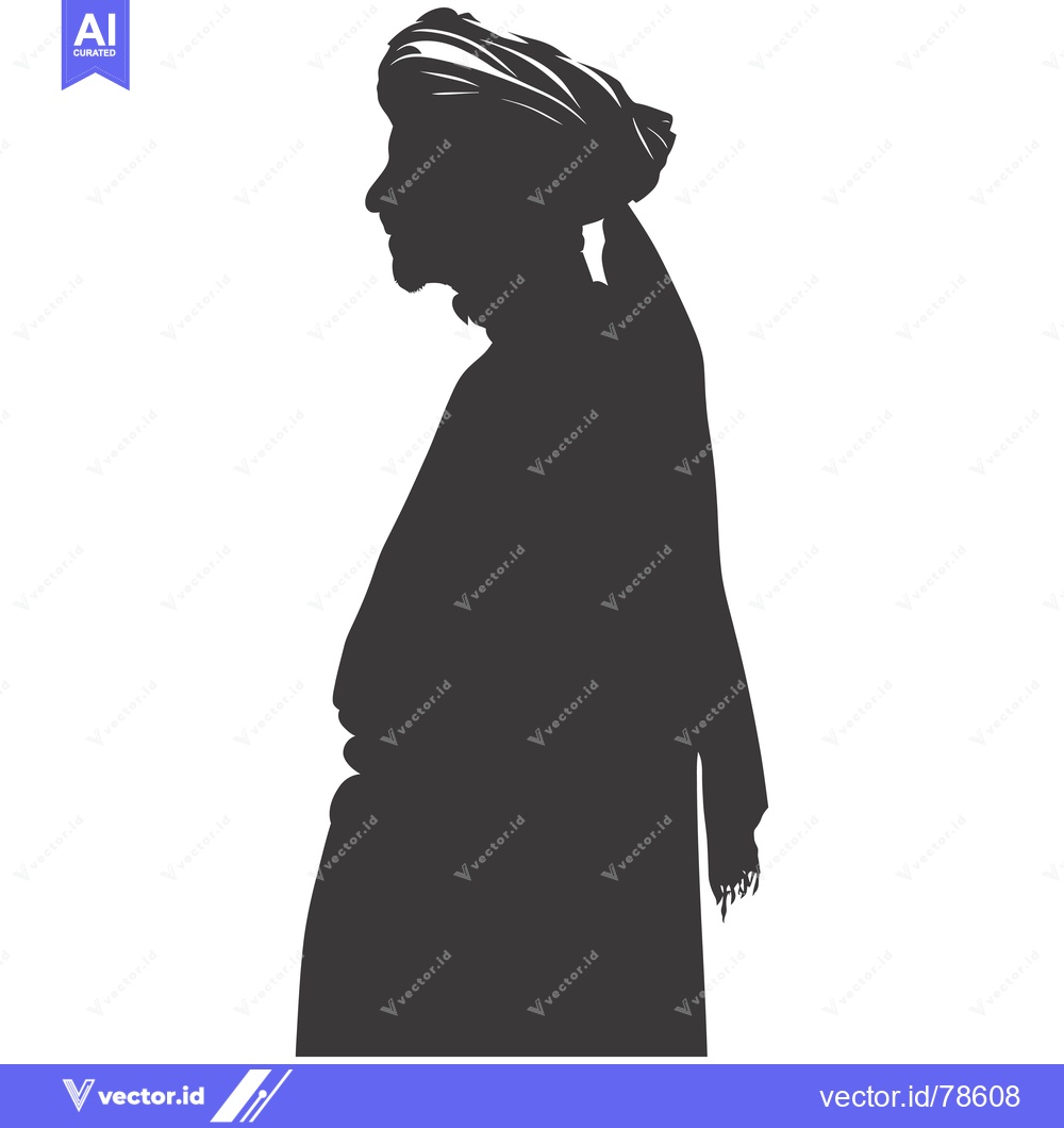Premium Vector of Silhouette of a Man Wearing a Turban