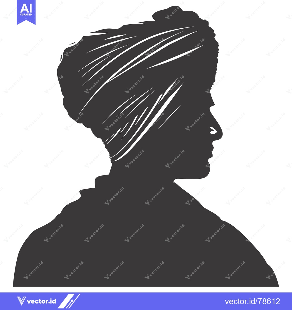 Premium Vector dari Silhouette of a Person Wearing a Turban
