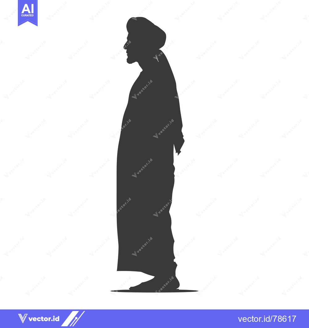 Premium Vector dari Silhouette of a Man in Traditional Arab Clothing