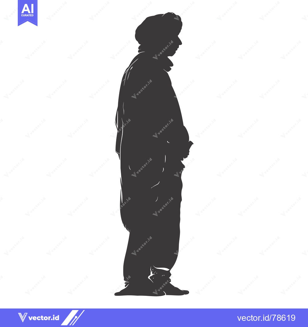 Premium Vector of Silhouette of a man wearing a traditional headdress and robe