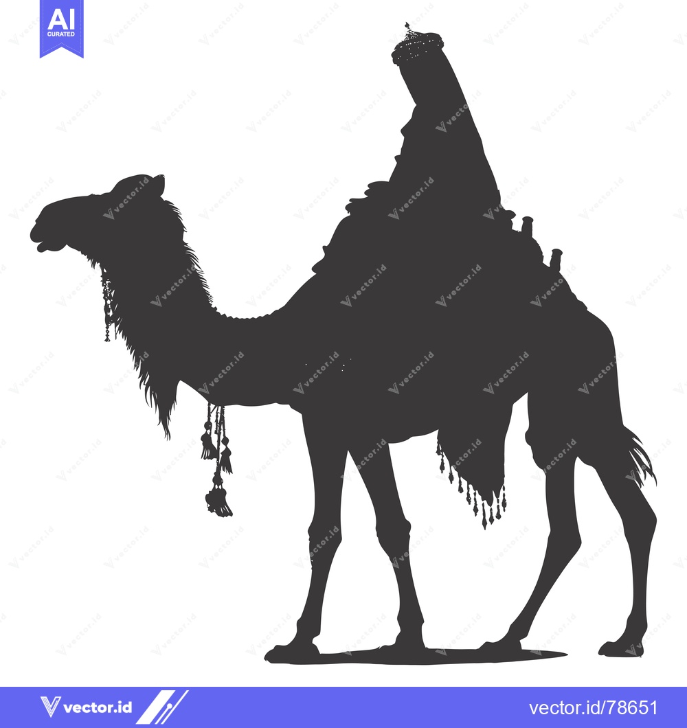 Premium Vector of Silhouette of a Person Riding a Camel