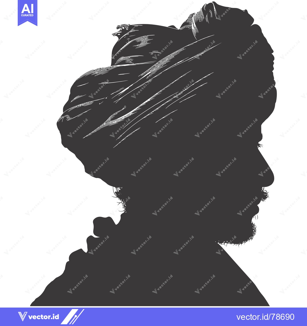 Premium Vector dari Silhouette of a Man Wearing a Turban