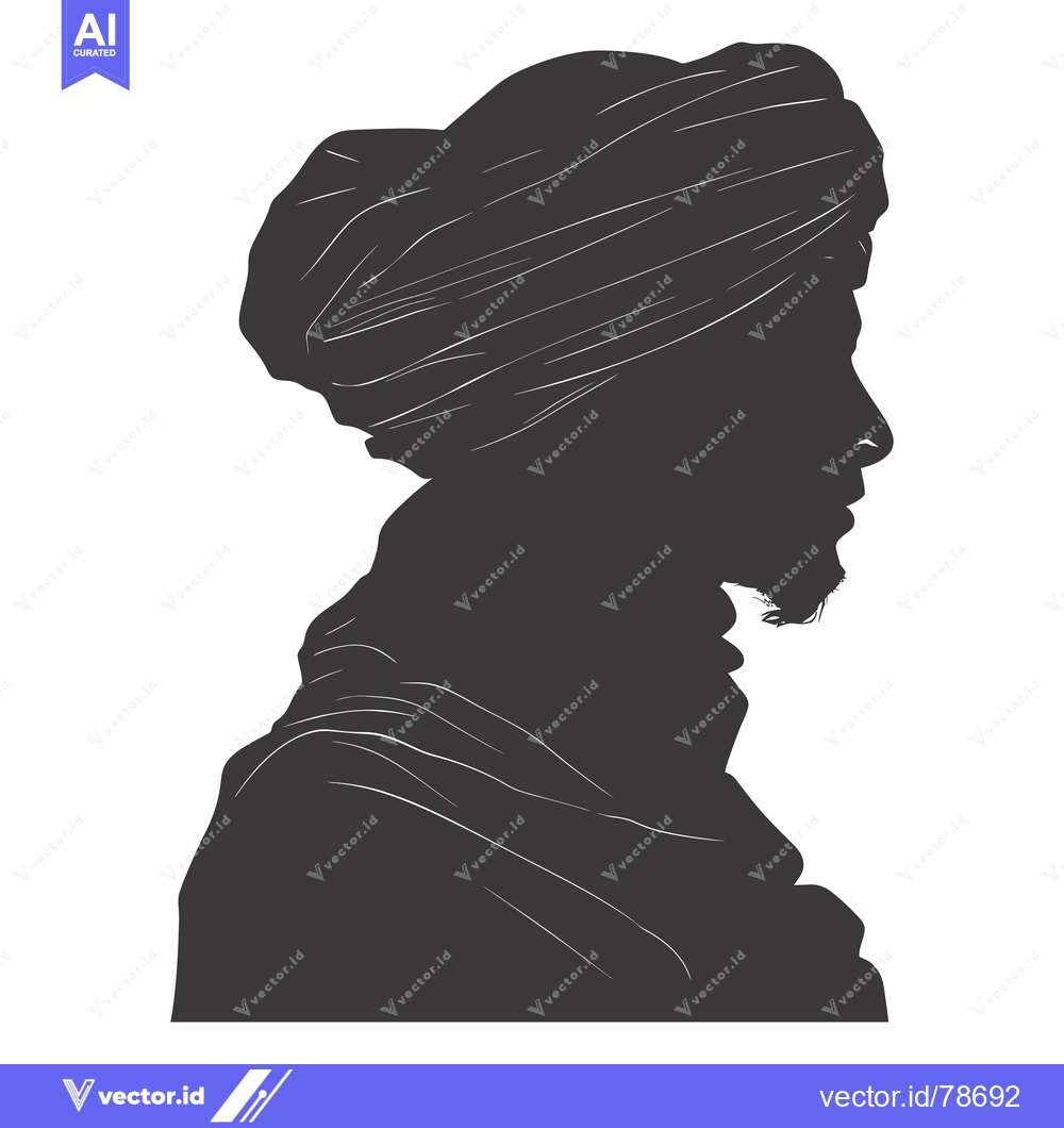 Premium Vector dari Silhouette of a man wearing a turban