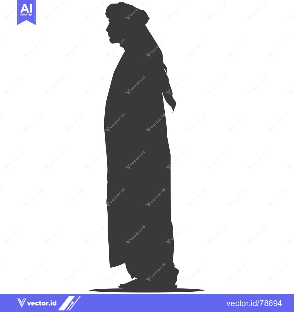 Premium Vector dari Silhouette of a man in traditional Middle Eastern clothing