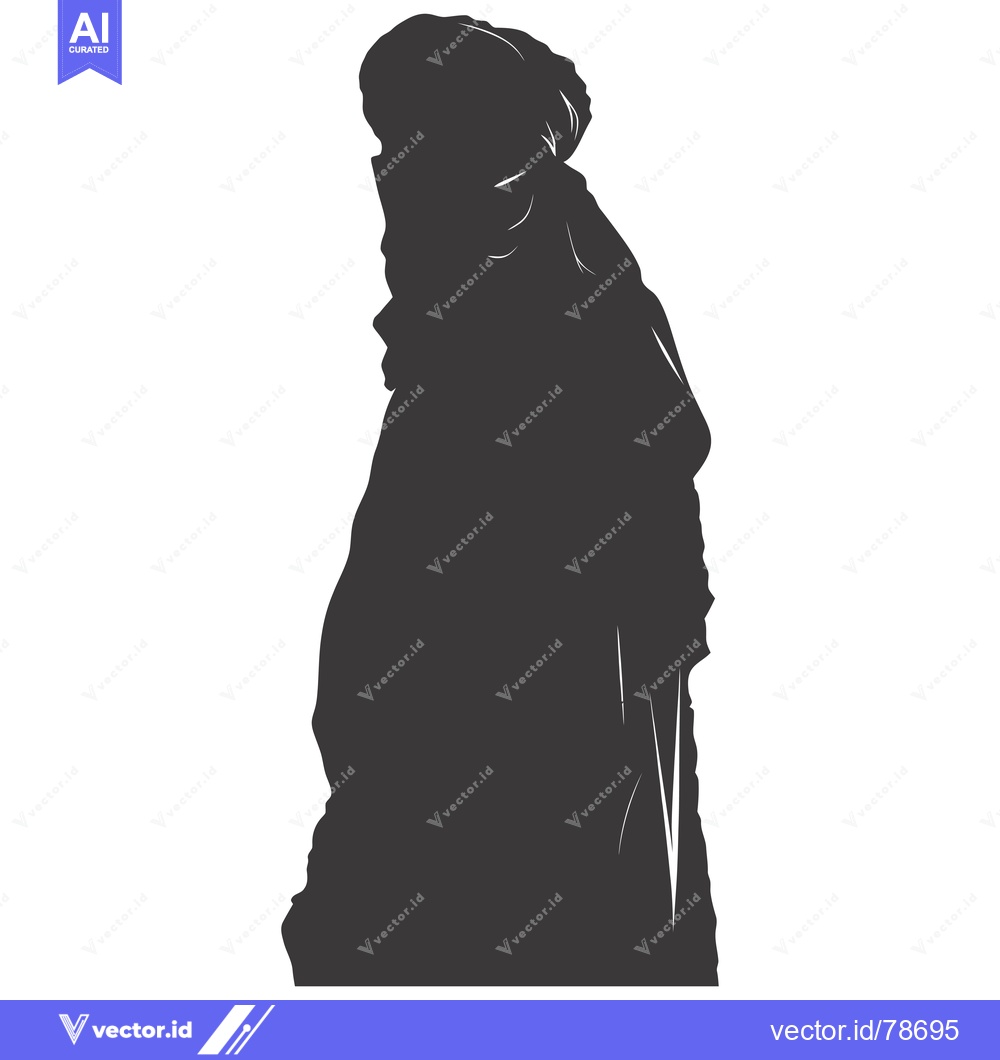 Premium Vector dari Silhouette of a Person Wearing a Headscarf