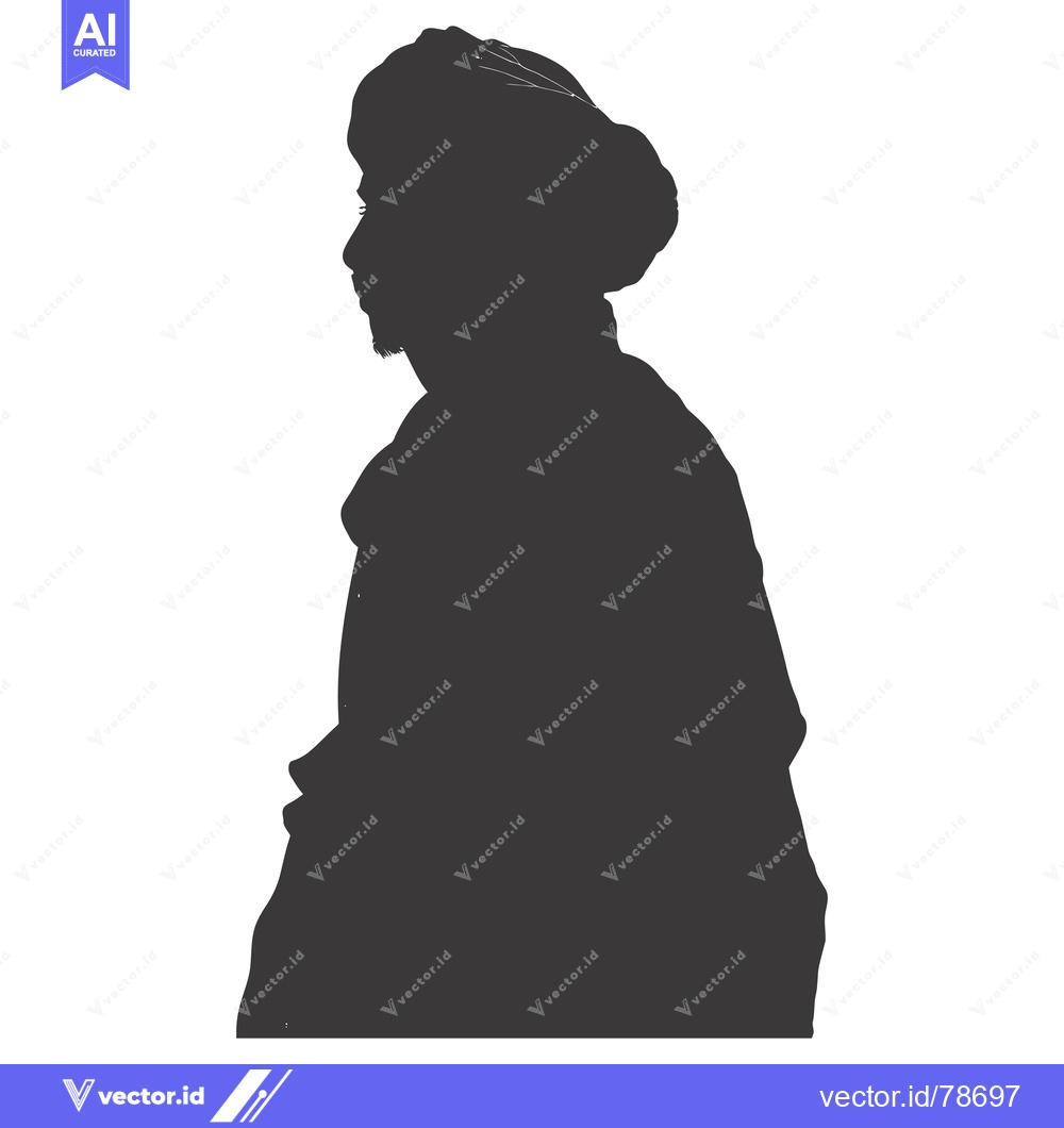 Premium Vector of Silhouette of a Person Wearing a Turban