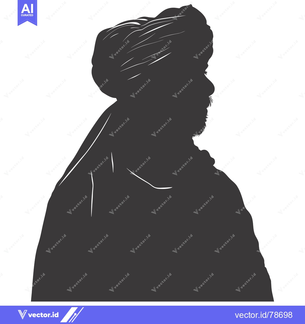 Premium Vector dari Silhouette of a Man Wearing a Turban