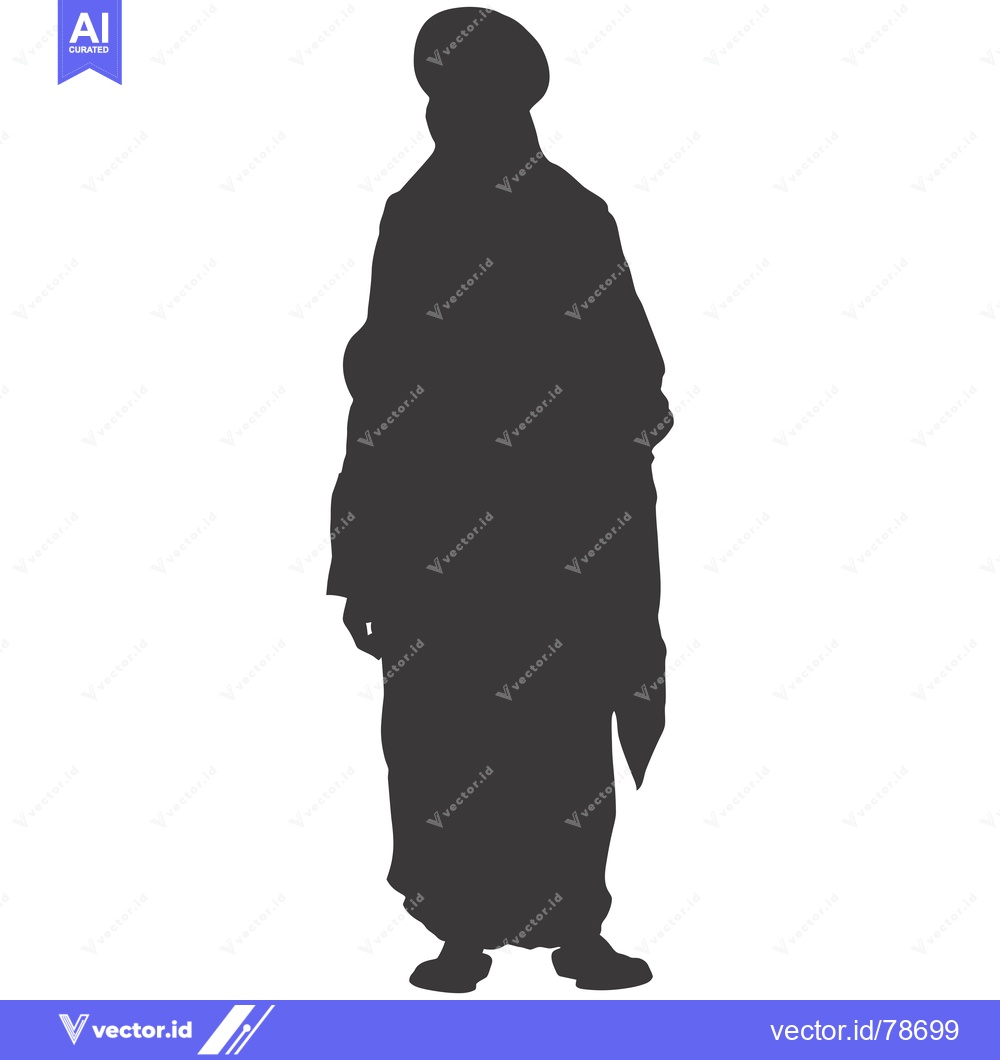 Premium Vector of Silhouette of a person wearing a robe and a hat