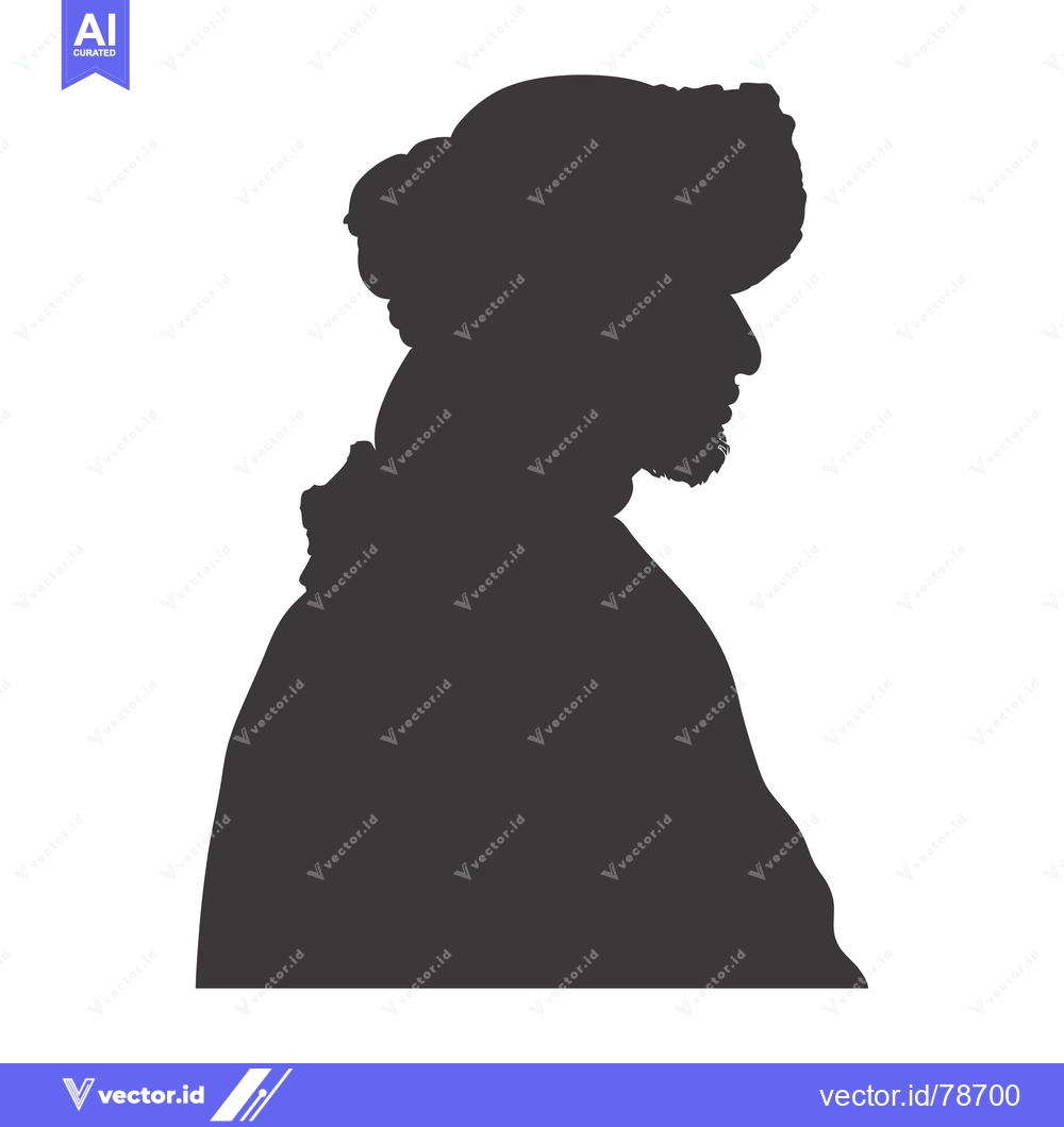 Premium Vector dari Silhouette of a Man with a Turban and Beard