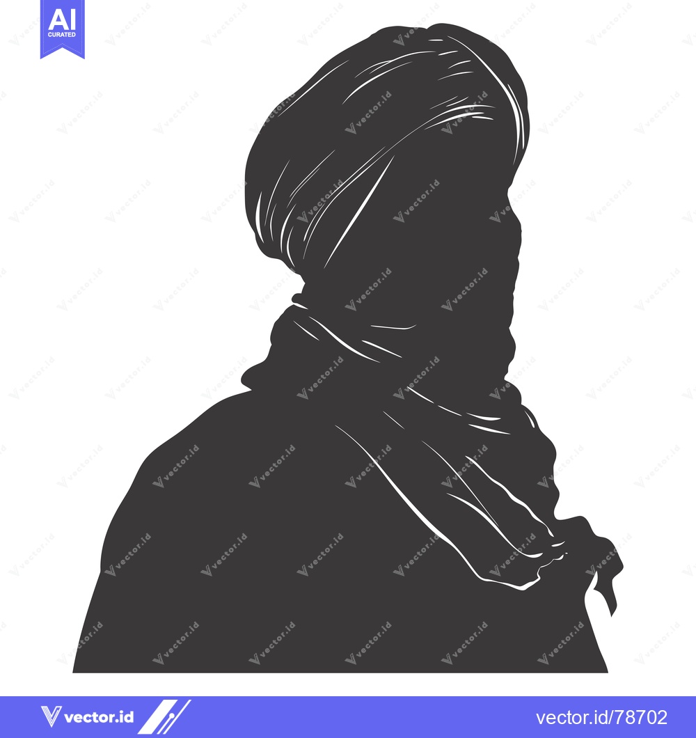 Premium Vector dari Silhouette of a Person Wearing a Turban