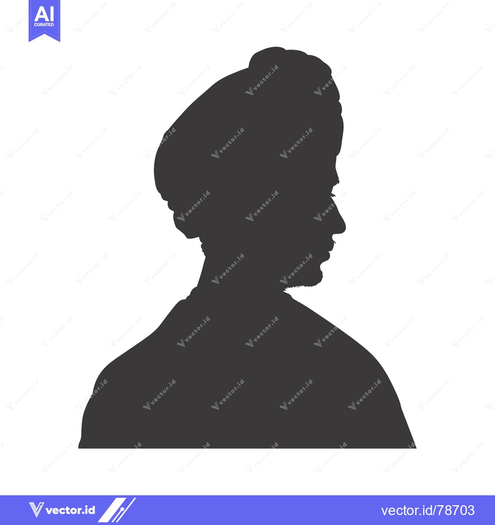 Premium Vector dari Silhouette of a Man Wearing a Turban